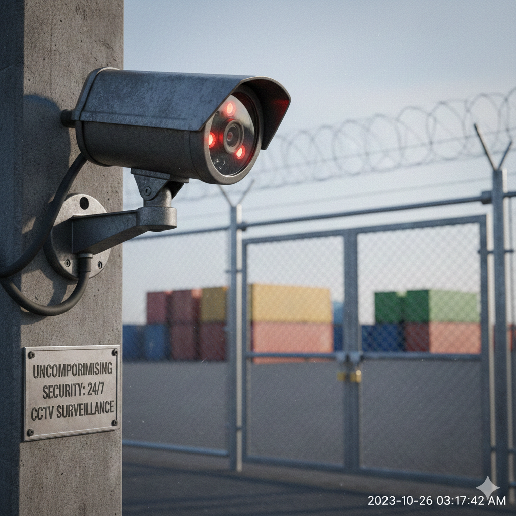 Secure storage facility with CCTV cameras and gated access