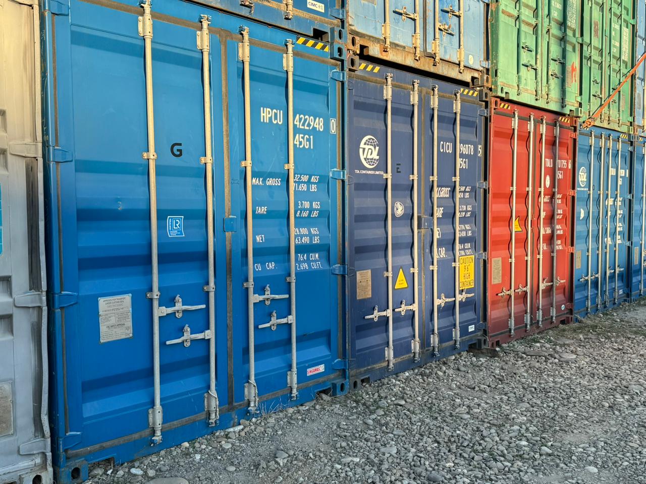 Interior of a High Cube shipping container showing extra height